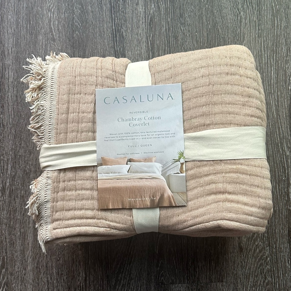 Casaluna Chambray Cotton Comforter in Soft Tan